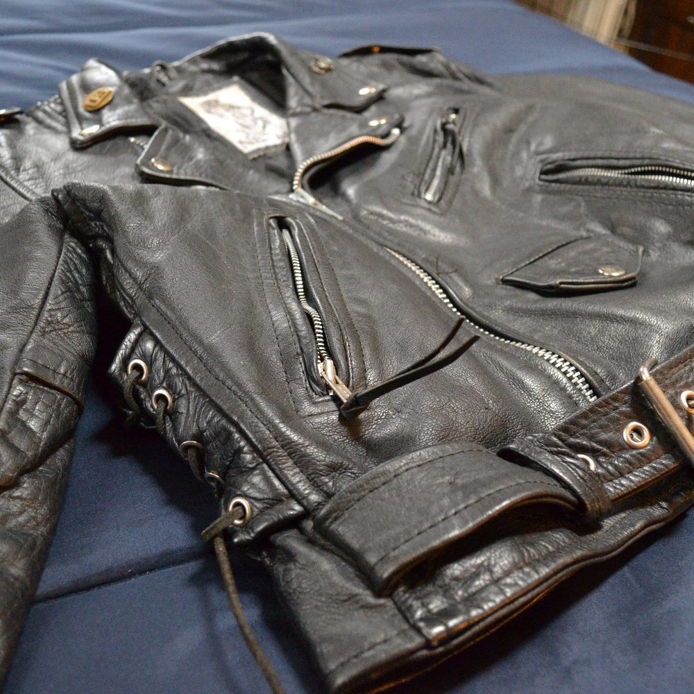 Vintage THE NEW AGE Leather Motorcycle Jacket